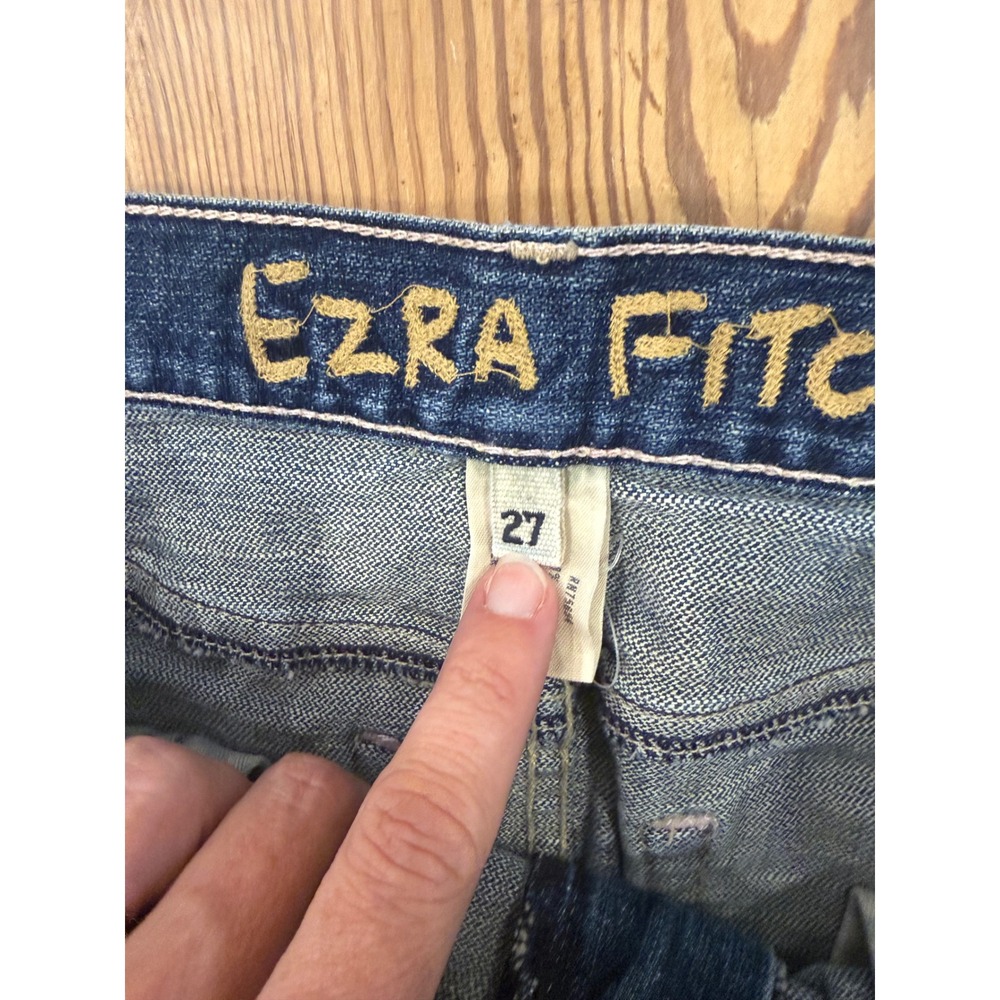 Vintage Ezra Fitch Denim Mini Skirt Y2K Medium Wash Blue Size 27 USA Made - Picture 5 of 6